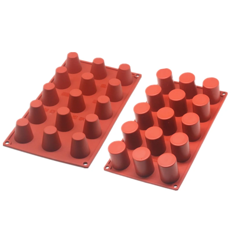 

Baking Tools 15-cavity Conical Shape Silicone Cake Mold For Chocolate Mousse Jelly Pudding Dessert Tools Italian Dessert Moulds