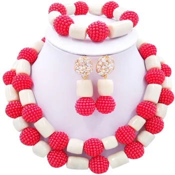 

Hot Selling Red White African Vintage Women Crystal Jewelry Sets for Engagement 2C-ZHSH-05