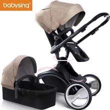 babysing 2 in 1 Stroller Reversible Seat Push Handle Luxury Baby Stroller Folding Shockproof Baby Pram
