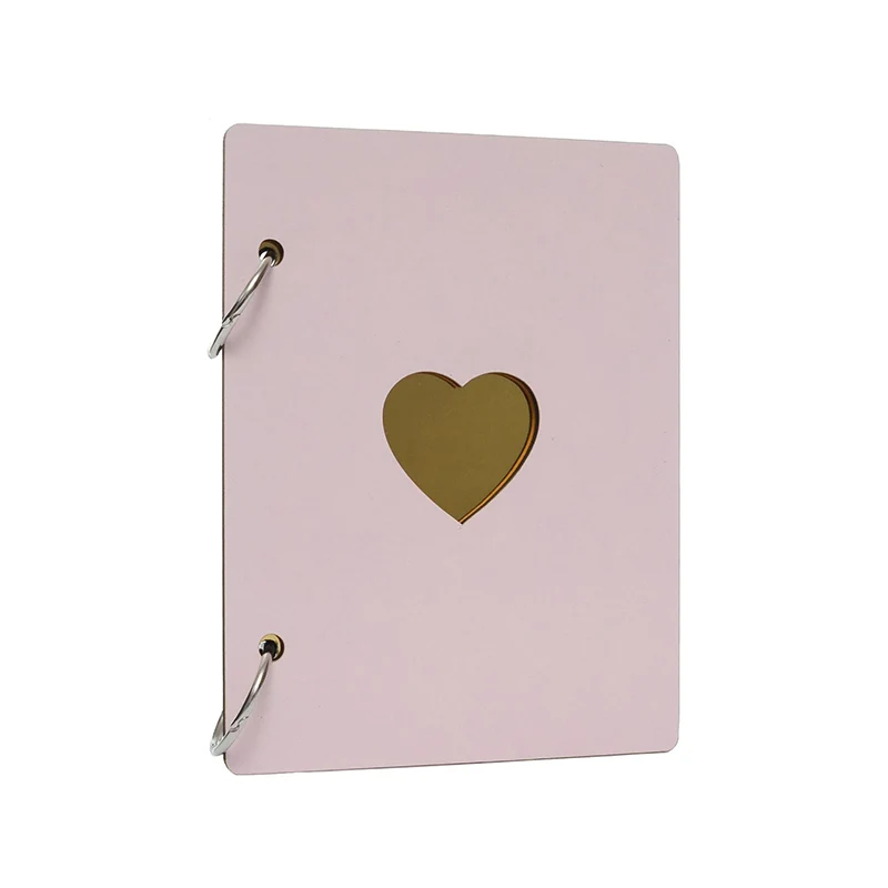 6 дюймов DIY деревянный фотоальбом Стикеры для скрапбукинга Тип памяти Запись скрапбук подарки на день рождения Детские Свадебные фотоальбомы - Цвет: Pink