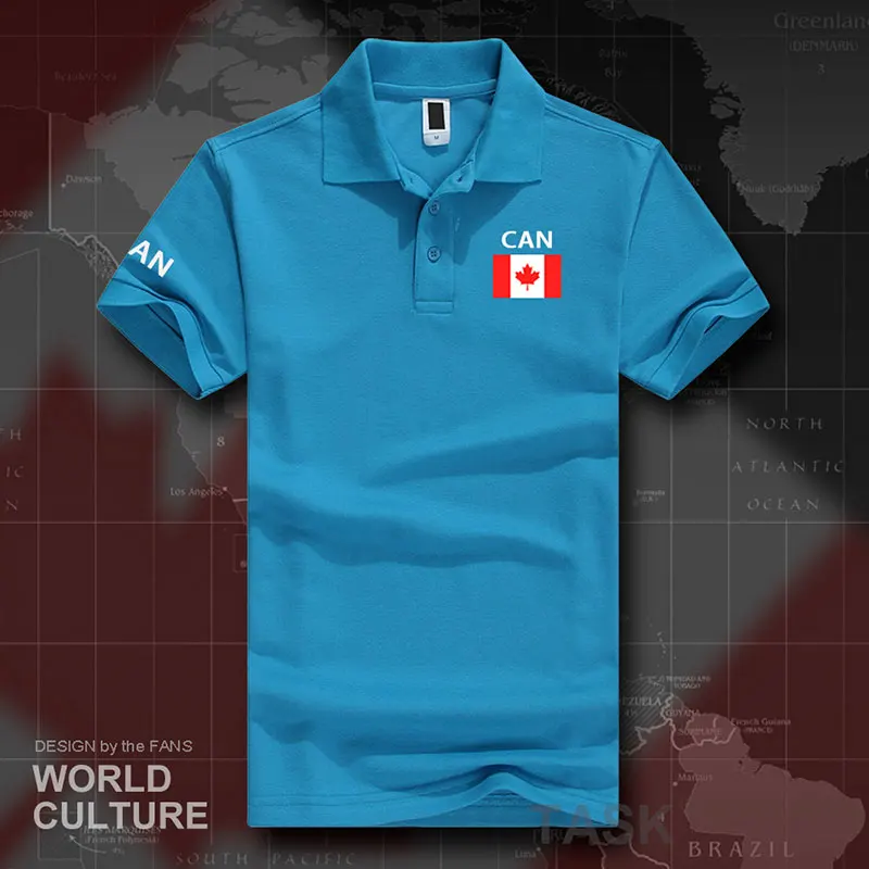 Канадские канадские мужские рубашки поло с коротким рукавом, белые бренды с принтом для страны, хлопок, новая мода, CA CAN - Цвет: polo-sapphire