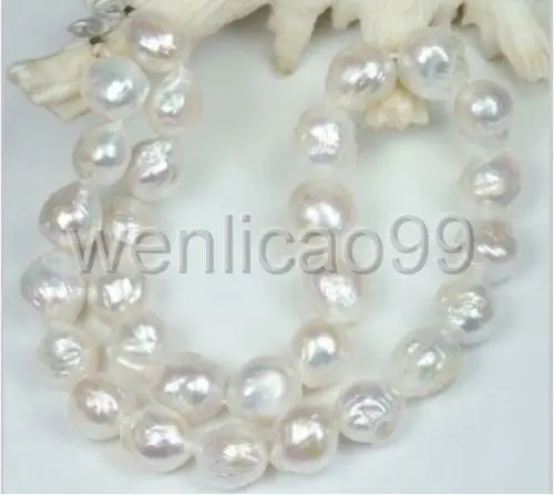 

Selling Jewelry>>> RARE BAROQUE AAA 11-13 MM SOUTH SEA NATURAL White PEARL NECKLACE 18