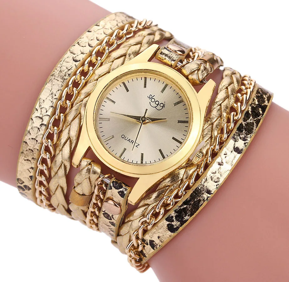 

2019 NEW Luxury Quartz Watch Women Ladies Casual Fashion Bracelet Wrist Watch Clock Relogio Feminino Snake Braided Female 8A03