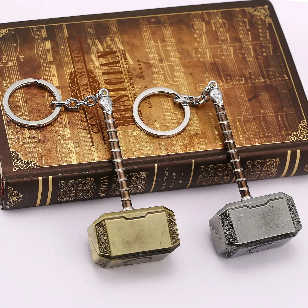 Big Size Thor Hammer Keychain The Avengers Mjolnir Metal Key Chain Ring