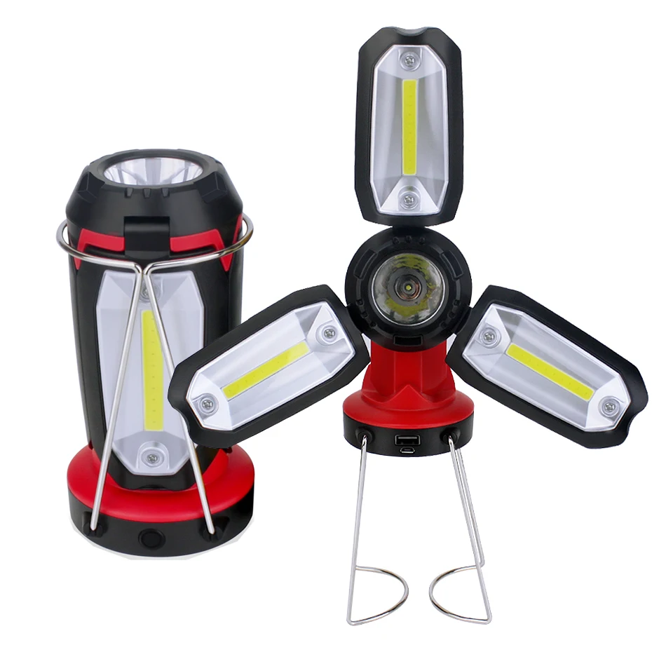 COB Portable Lantern Tent Lamp USB Rechargeable Ultra Bright Led