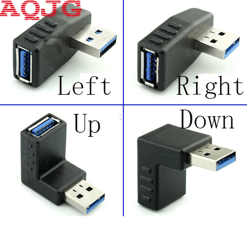 Угловой адаптер с разъемом USB 3 0 на 90 градусов Папа мама левым и правым AM/AF для