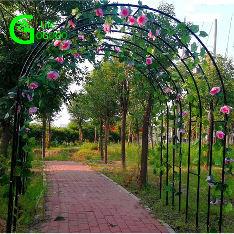 

Arch Flower Climb Support Shelf Stand Garden Backdrop Pergola Vine Metal Frame Party Courtyard Decoration DIY Rose Flowers