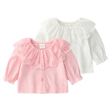 Одежда для новорожденных хлопковое кружево, цветок принцесса блузка для вечеринок топы детские кардиганы для девочек, верхняя одежда для малыша roupas de bebe