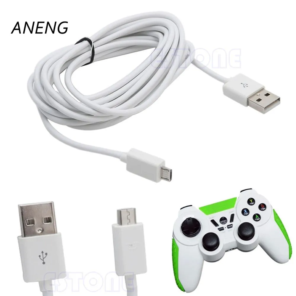 

ANENG White USB 10ft 3M Micro Power Charging Cable Cord For PS4 Xbox One Controller