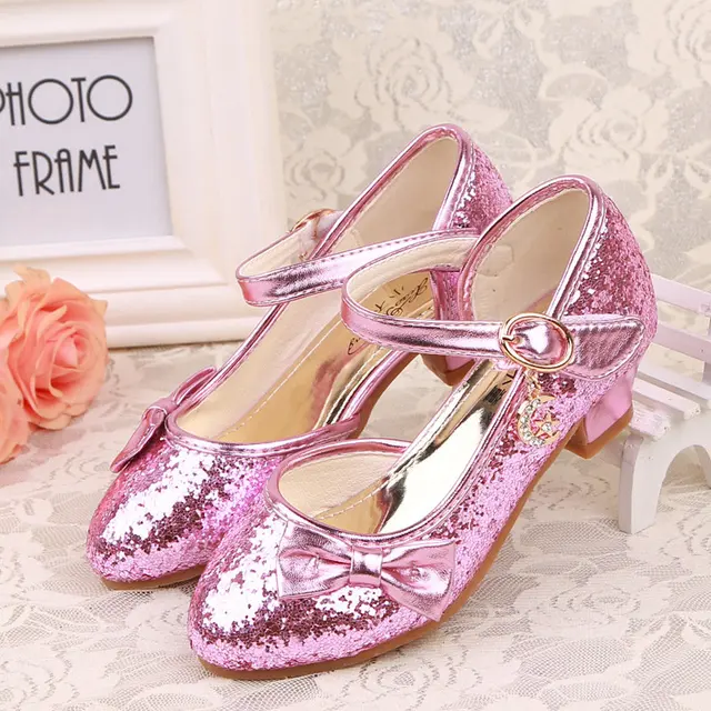 Buy Sequin Glitter Princess Shoes Girls High Heels