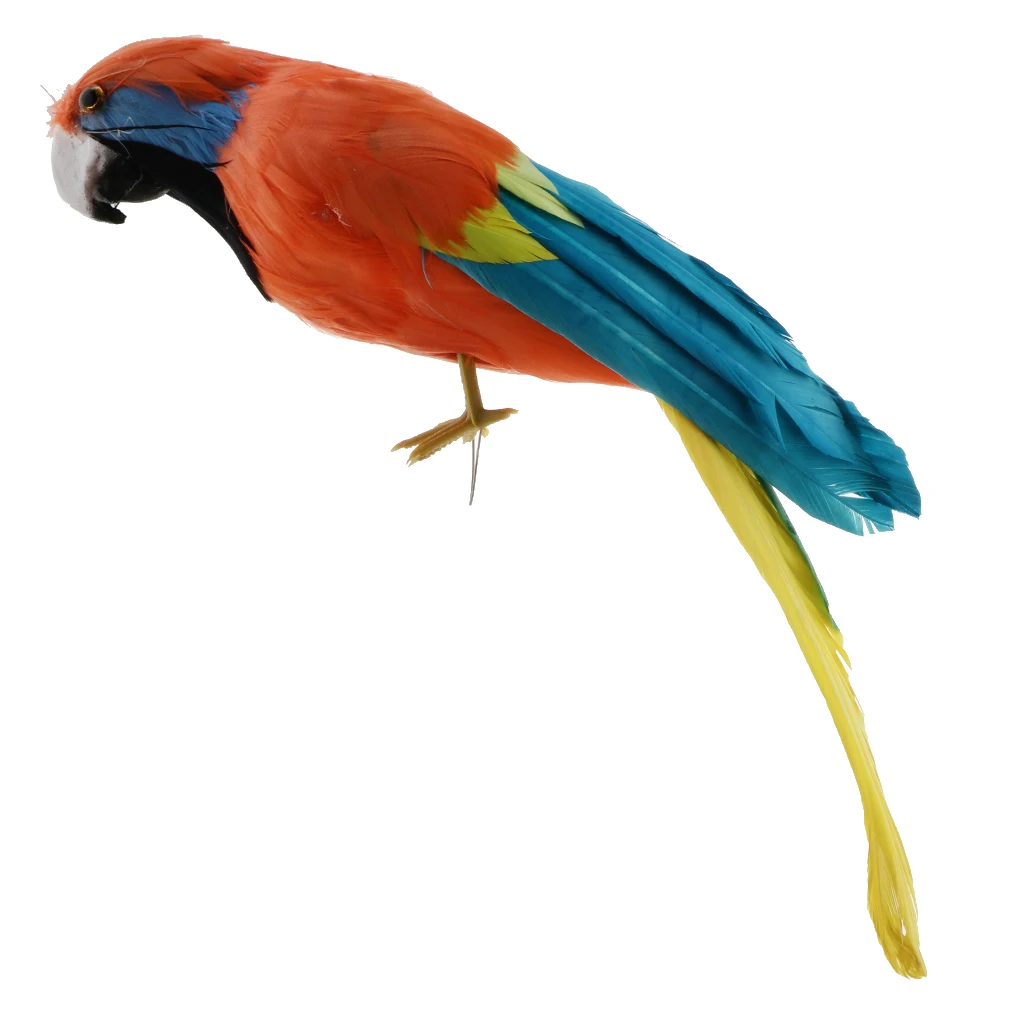 Simulation Parrot Model Artificial Feather Bird Animal Figurine Home Garden Sculptures Yard Law Ornament Decor Fancy Dress Party