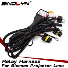 Car 12V 35W/55W H4 H4-3 9003 HB2 Bixenon Bulbs Relay Harness For Bi xenon Projector Lens Control Wiring Controller Wire+Fuse