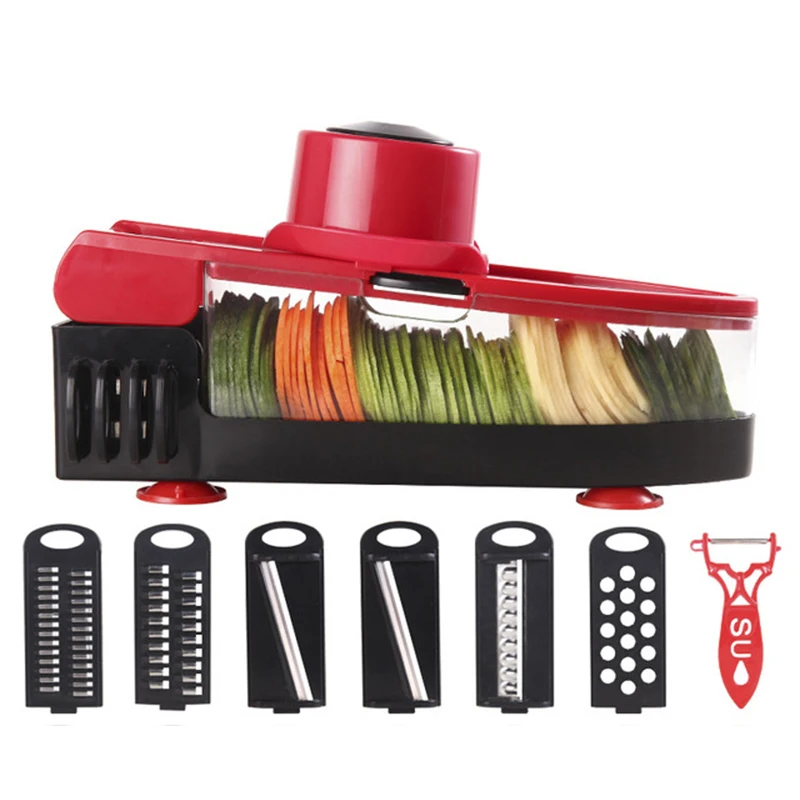 

Multifunctional Large Capacity Mandoline Vegetable Grater Slicer Cutter With Stainless Steel Blade Potato Peeler Carrot Grater