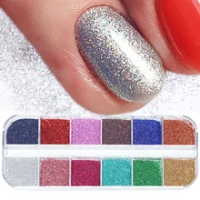 1 чехол, лазерный блеск для ногтей, набор пудры, Сияющие Блестки Дизайн ногтей, переливающиеся флаки, пыль, пигмент, блестки, украшение для маникюра, BEL
