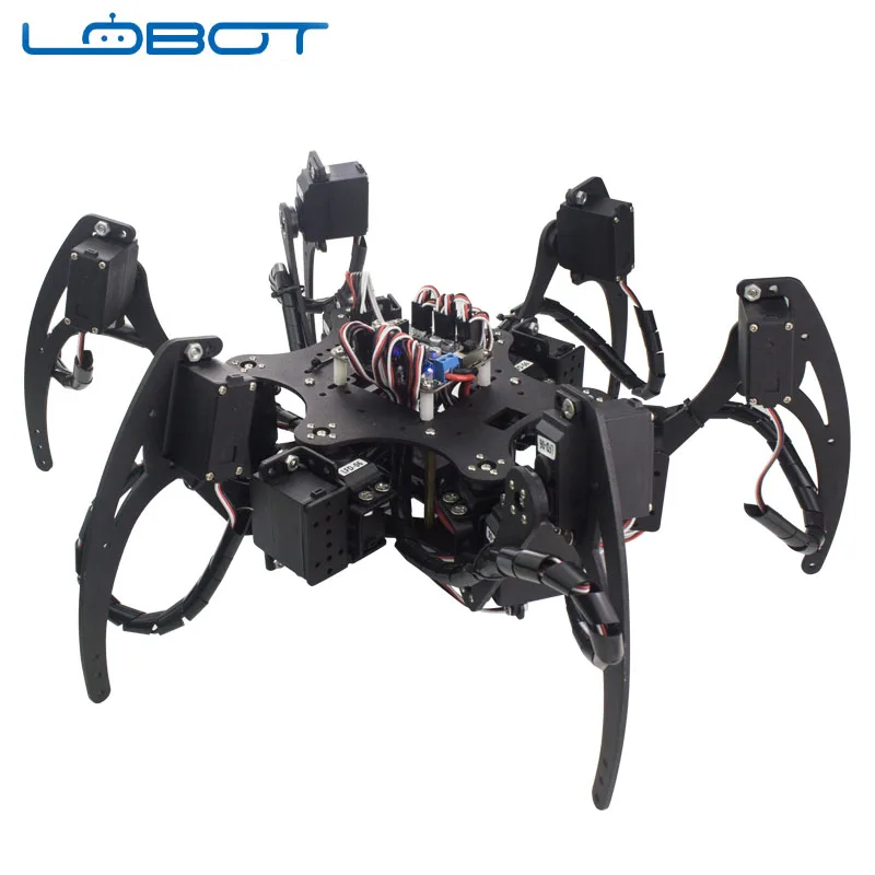 LOBOT 18 DOF Паук Робот Алюминий Hexapod Шесть Ноги кадров Комплект Drone каркас