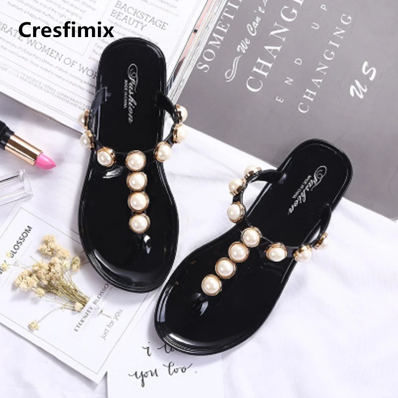 

Women Fashion Light Weight Jelly Black Flip Flops Lady Casual High Quality Beach Flip Flops Cool Flip Flops Femmes Tongs E414