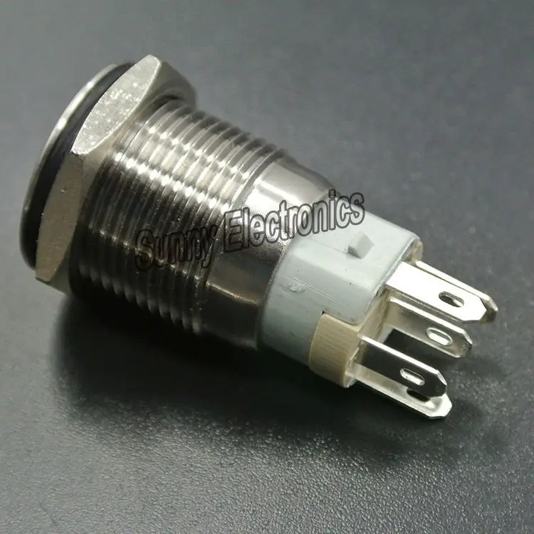 12V 19mm Car Metal Push Button Switch Momentary Angel Eye Waterproof Push button Switch with LED Light