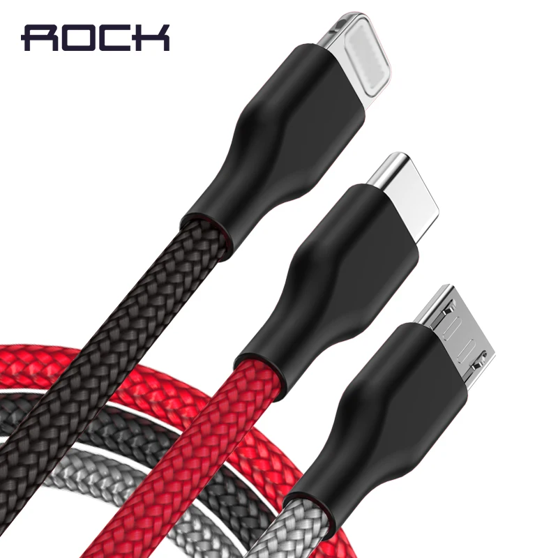 الهاتف المحمول الكابلات ل فون 7 وعاء روك 2A النايلون سريع شحن البيانات المصغّر usb نوع C كابل لسامسونج HTC البيانات تهمة كابل يو اس بي