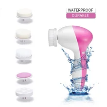 Электрическая щетка для чистки лица, 5 в 1 набор, персональный уход за акне, массажер для лица, инструменты для красоты кожи, мягкая машинка для чистки лица