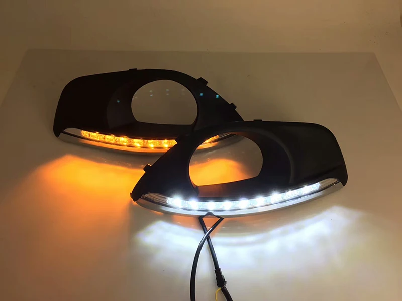 

2 Pcs Car styling DRL Daytime Running Lights drl fog lamp cover headlight 12V Daylight For Hyundai Santa Fe 2010 2011 2012
