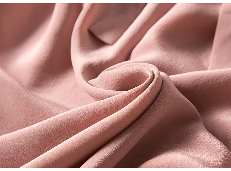 Женская шелковая блузка, натуральный шелк, креп, длинный рукав, Офисная Женская блузка с принтом, рубашка, весна, топ, розовый