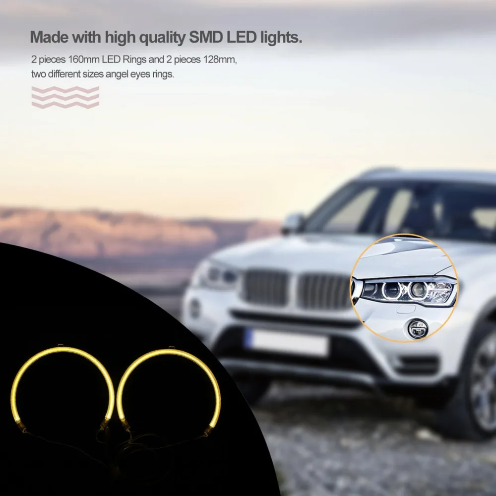 Профессиональный не-HID галогенные фары белый/желтый светодиодный CCFL ангельские глазки Halo кольца комплект для BMW E46 3 серии 1999-2004 Горячая Новинка
