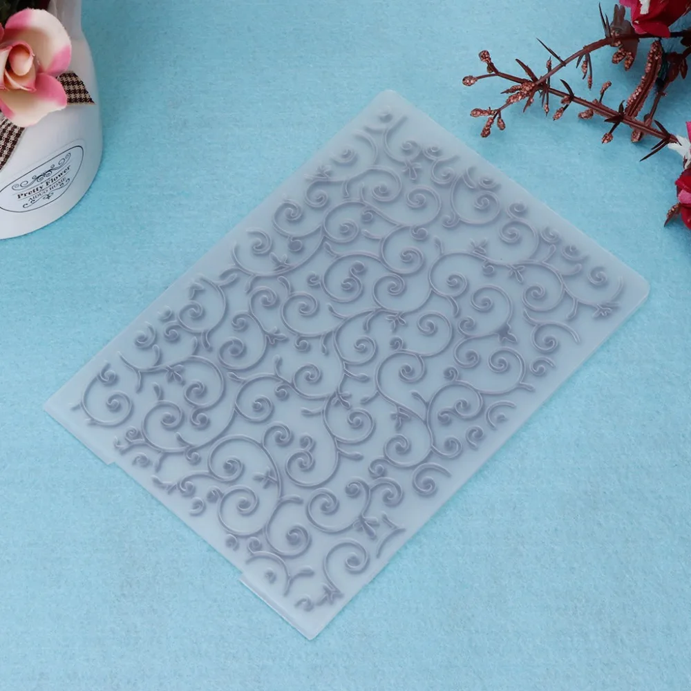 Пластиковый с тиснением шаблон папки для DIY альбом для скрапбукинга бумажный искусственный цветок лоза