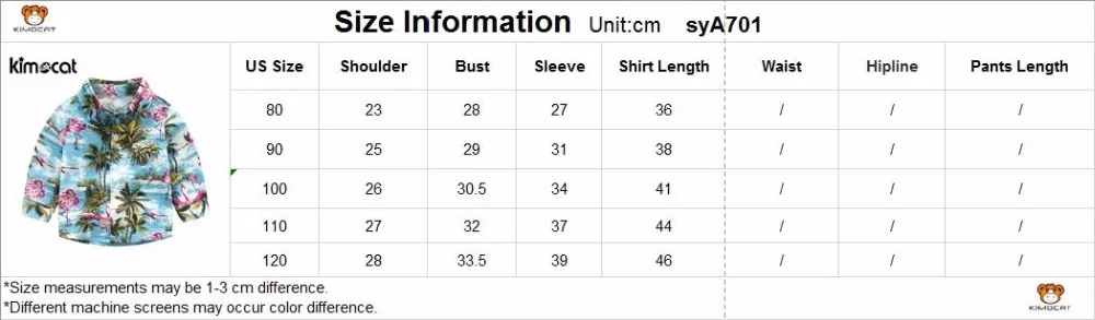 Kimocat/осенне-весенняя одежда для маленьких мальчиков пляжный Гавайский стиль для мальчиков, высокое качество, хлопковые рубашки для мальчиков