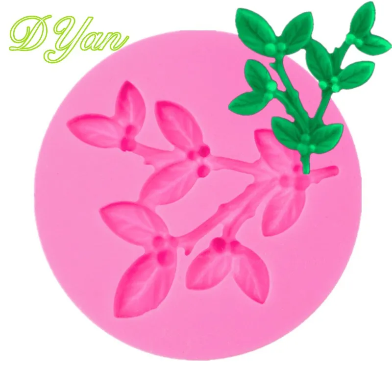 

New Twig Leaves Fondant Cake Silicone Mold Chocolate Mold DIY Cake Decoration Baking Mold