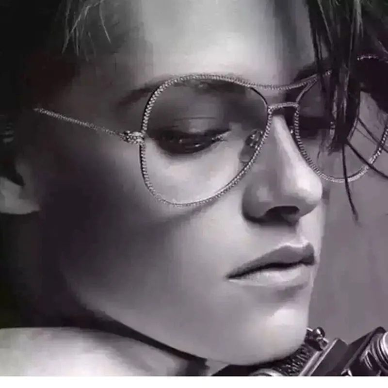 Солнцезащитные очки с прозрачными линзами в металлической оправе|brand sun glasses|designer