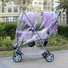 Twin stroller rain coverStrollers baby carriage ride around raincoat rain cover