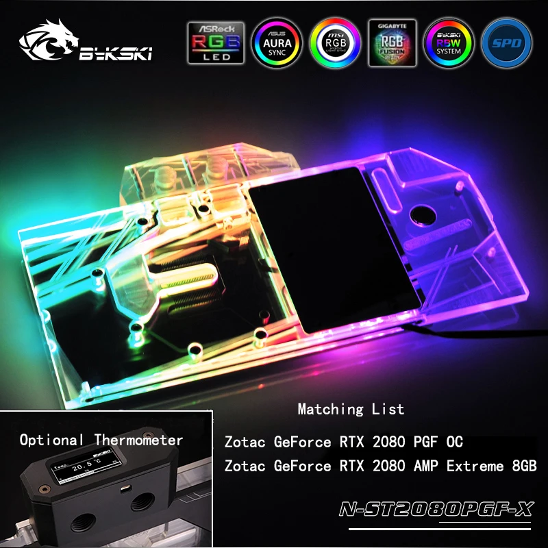 Bykski полное покрытие водоблок для Zotac GeForce RTX 2080 AMP Экстремальный/PGF OC/медный