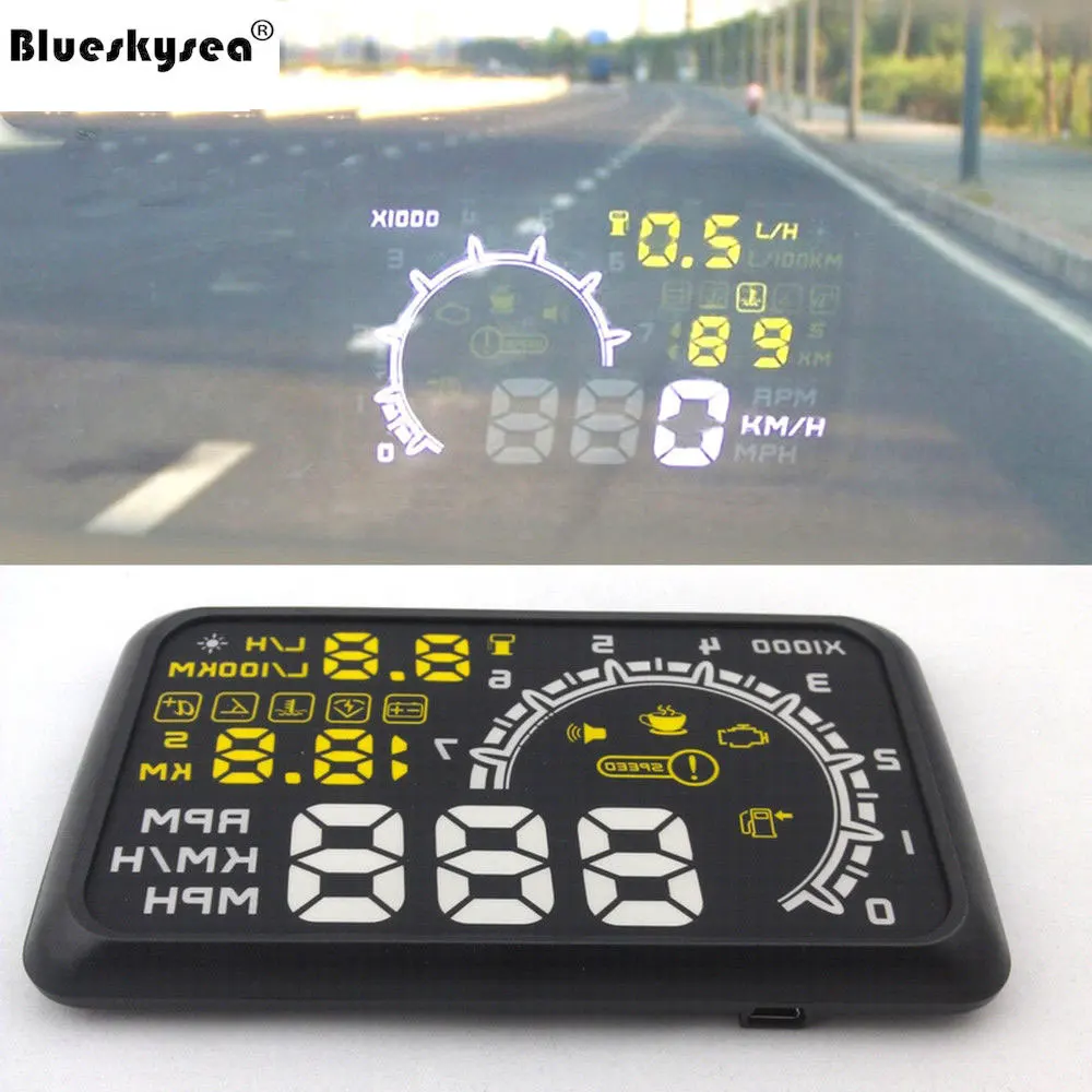 

HUD Head Up Display OBD 2 Head-up Digital Speedometer Car Projector Smart Gauge Auto Hud OBD2 II Computador de Bordo Speed Alarm