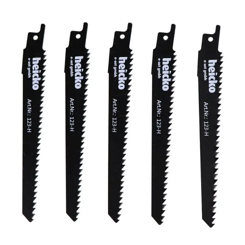 

5pcs 6'' HCS Reciprocating Saw Blades Sharp Set For Wood Cutting Woodworking Safety
