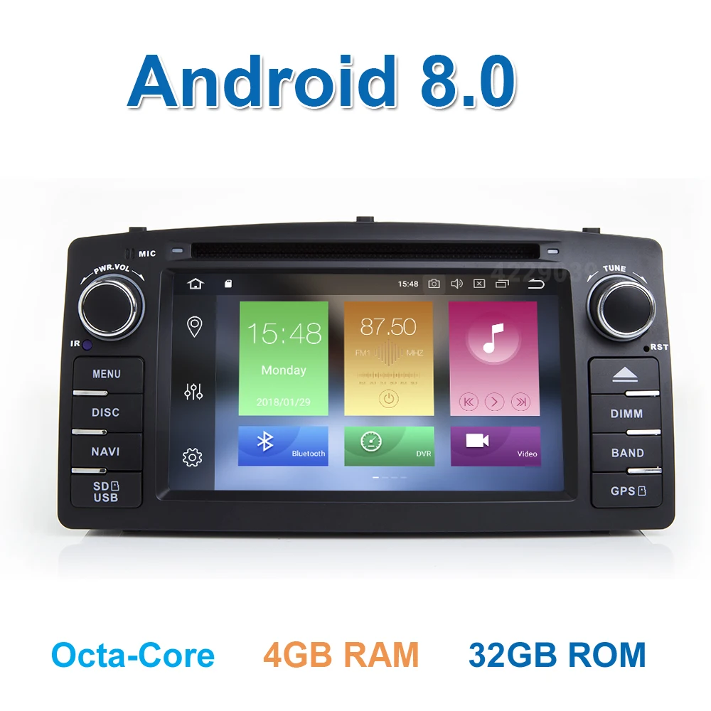 

Android 8.0 Car DVD Multimedia Player Radio GPS for TOYOTA Corolla E120 e 120 BYD F3 with stereo WiFi Bluetooth