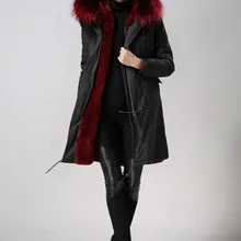 Новейшая модная Высококачественная Черная куртка с искусственным мехом винно-красного цвета для мужчин или женщин, зимняя куртка