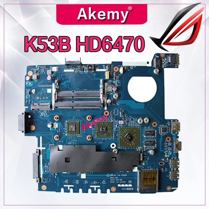 Beste K53B Moederbord HD6470 Voor Asus X53B K53BY K53BR X53BY LA 7322P Laptop Moederbord K53B Moederbord K53B Moederbord Test Ok