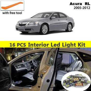 

16Pcs White Canbus led Car interior lights Package Kit for Honda Acura RL 2005 2006 2007 2008 2009 2010 2011 2012 interior light