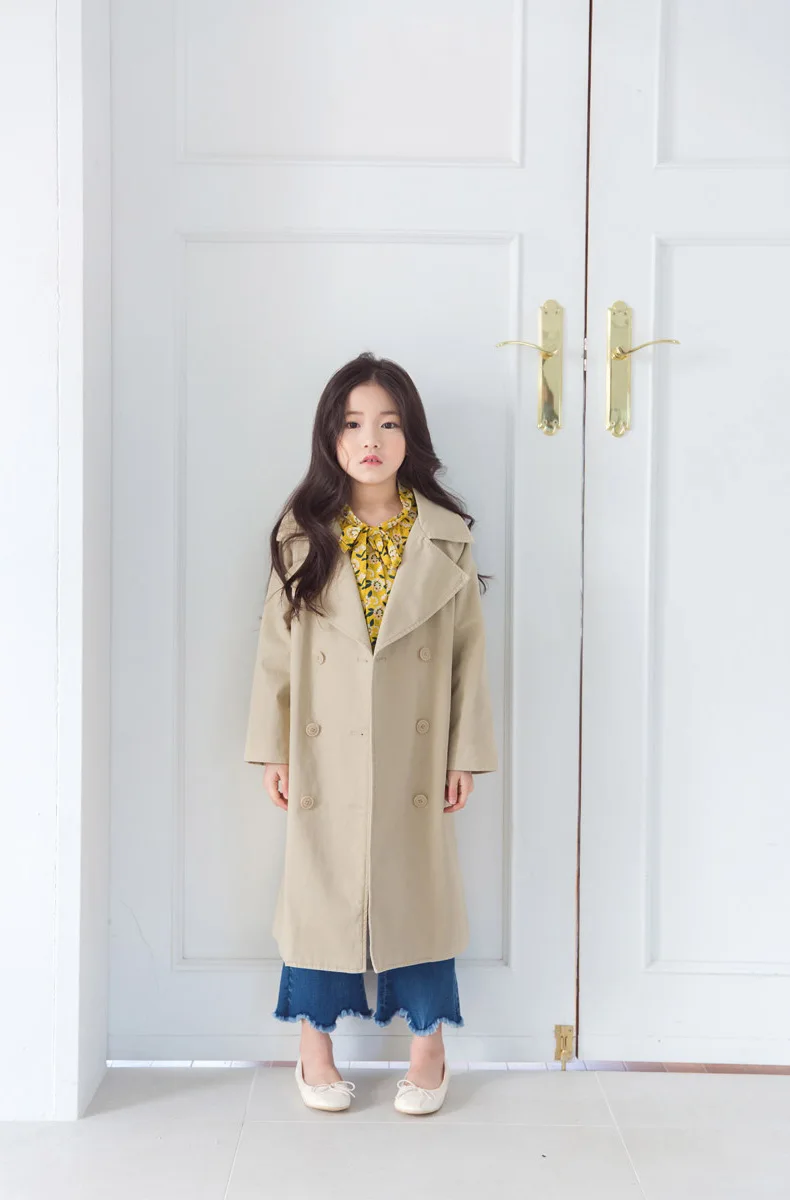 little teenage girls solid jackets children long trend coats kids outwears tops 2018 autumn kids cotton coat for girls clothing (6)