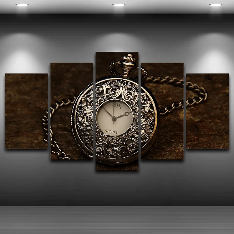 Buy Pocket Watch Artistic Printed Drawing on Canvas