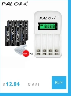 PALO 2 шт AA батареи 1,2 V 2a AA 2500mAh Ni-MH Предварительно заряженный аккумулятор 2A батареи для камеры