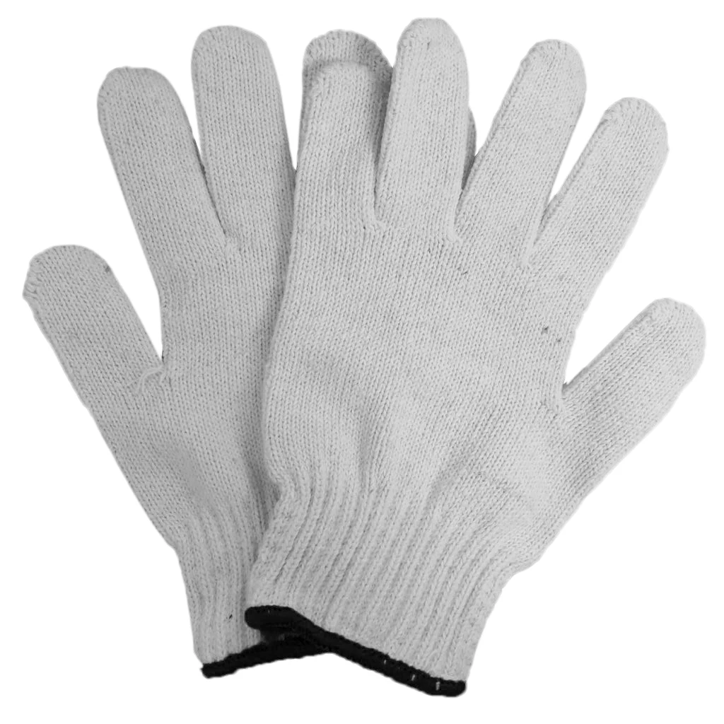 Pack of 12 Pairs White Protective Cotton Knit Work Gloves, 800g Roving