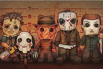 

KILLER LINEUP -CLASSIC HORROR MOVIE CHARACTERS SILK POSTER Decorative Wall painting 24x36inch