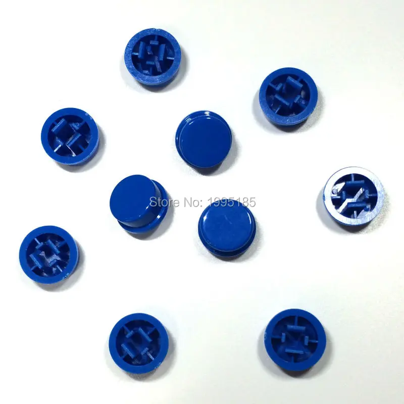 

30pcs Blue Round Tactile Button Caps For 12 *12 *7.3mm Tact Switches Plastic Swirch Key Cap Blue Color