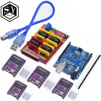 

cnc shield V3 engraving machine 3D Printe+ 4pcs DRV8825 driver expansion board for Arduino UNO R3 with USB cable