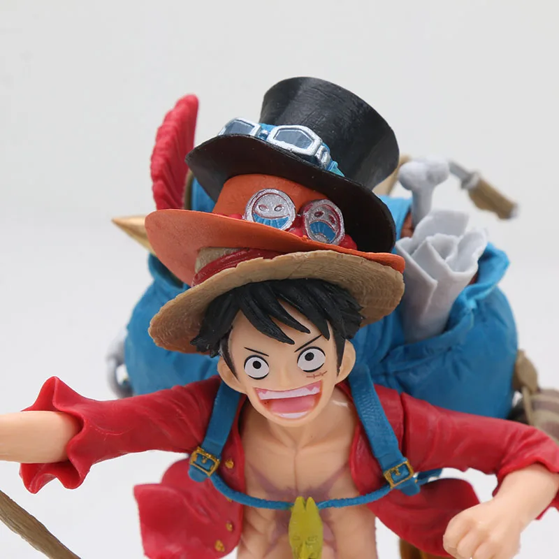 18cm Anime One Piece Luffy With 3 Hats 