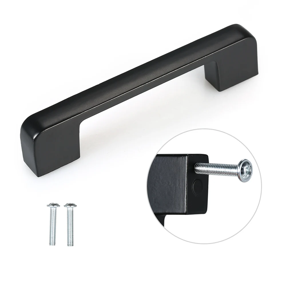 

American Style Aluminum Black Handle Modern Minimalist Desk Drawer Wardrobe Door Handle Black Drawer Knobs Furniture Hardware