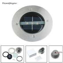 Feimefeiyou 4 шт./лот открытый светильник ing солнечные панели светодиодный напольный светильник 3 светодиодный подземный садовый тропинка точечный светильник