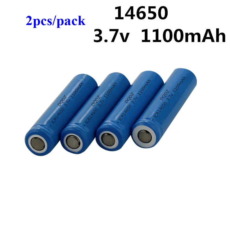 Бесплатная доставка 2 шт 14650 батарея высокой емкости 1100mah плоский Топ для