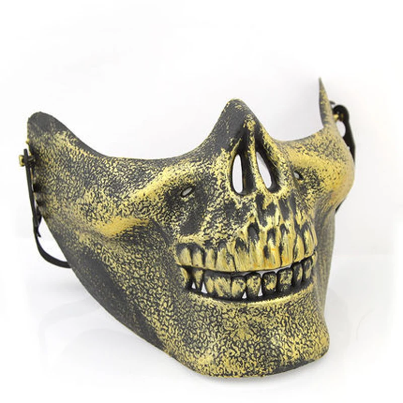 

Plastic Horror Skull Jaw Mask Terror Half Face Shied Human Skeleton Warrior Ghost Mask for Halloween Party TB Sale